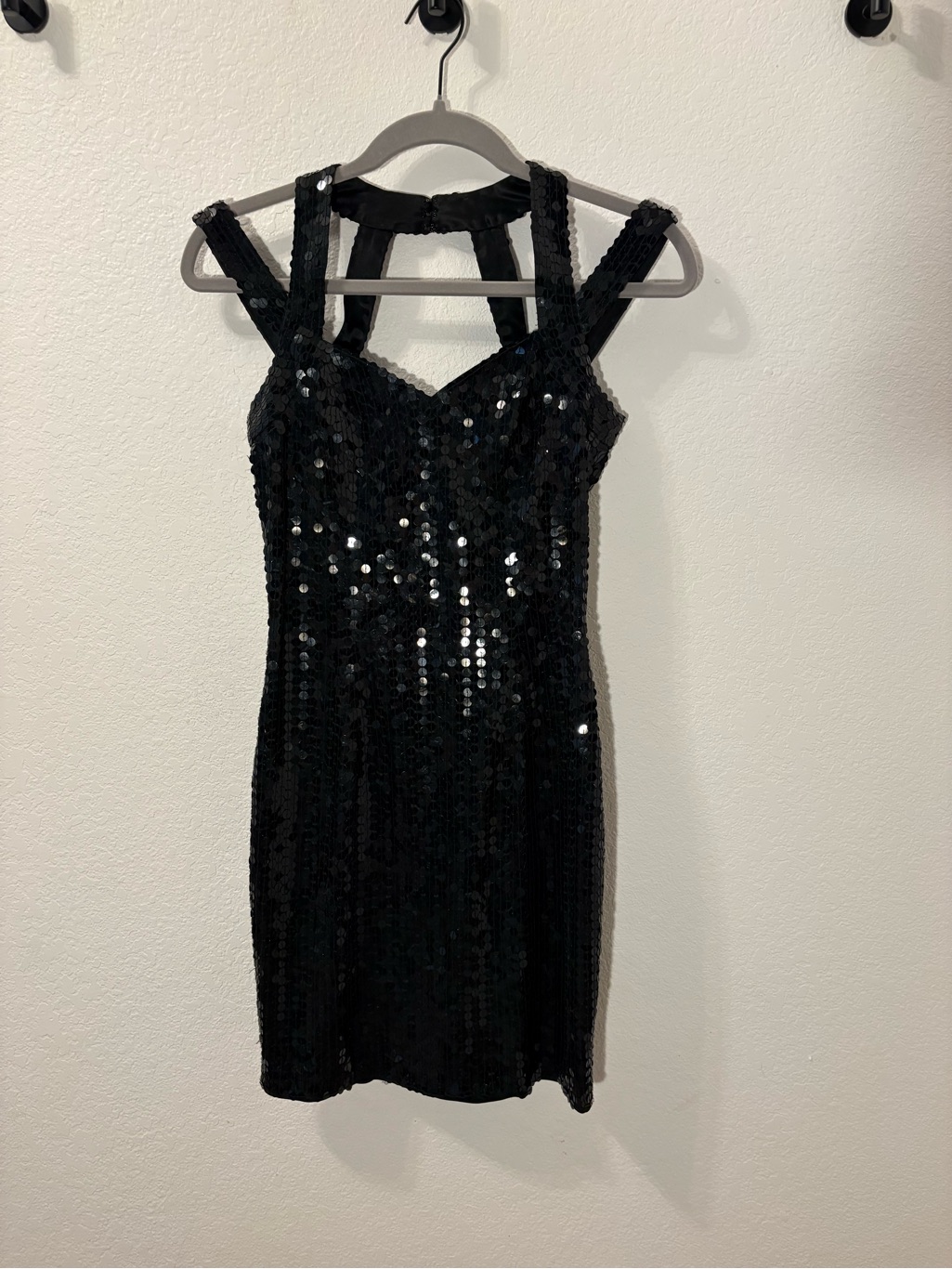 Vintage Cache Black Sequin Sheath Dress